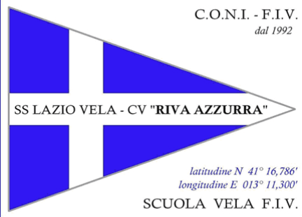 Guidone Ufficiale del Club Velico Riva Azzurra Terracina - Simbolo storico della nostra associazione velica e scuola vela nel Lazio dal 1982
