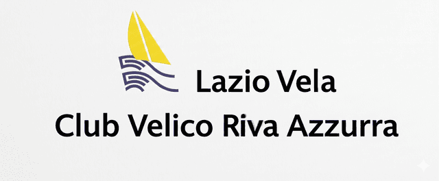 Logo esteso Lazio Vela Club Riva Azzurra - Scuola Vela FIV Terracina, Corsi vela, derive e catamarani