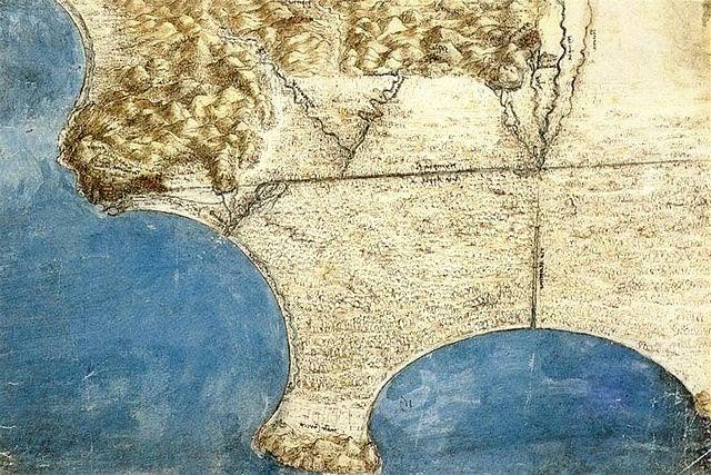 Carta del Lazio di Leonardo da Vinci